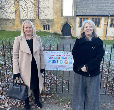 Harriett and Karen at Community Fridge